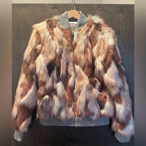 Faux Fur Multicolor Bomber Jacket